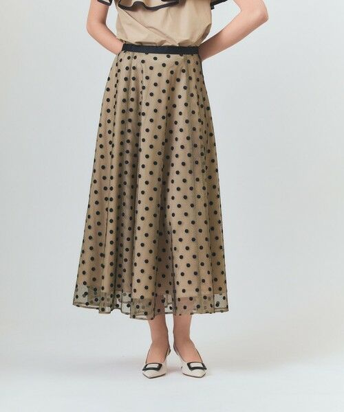 GRACE CONTINENTAL / グレースコンチネンタル ミニ・ひざ丈スカート | ドットembチュールスカート | 詳細1