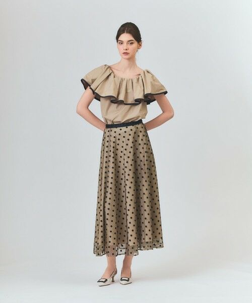 GRACE CONTINENTAL / グレースコンチネンタル ミニ・ひざ丈スカート | ドットembチュールスカート | 詳細2