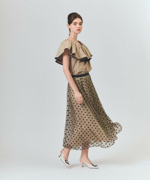 GRACE CONTINENTAL / グレースコンチネンタル ミニ・ひざ丈スカート | ドットembチュールスカート | 詳細5