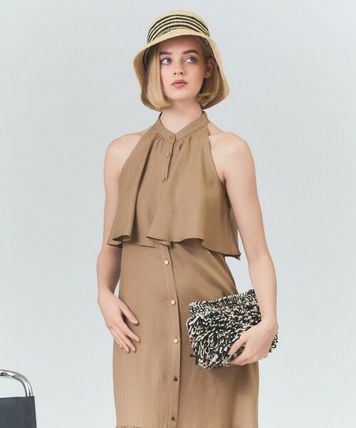 GRACE CONTINENTAL / グレースコンチネンタル ロング・マキシ丈ワンピース | リネンライクホルタードレス | 詳細1