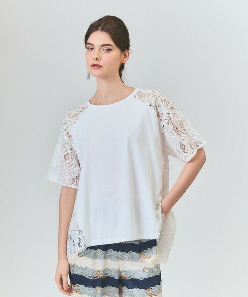 GRACE CONTINENTAL / グレースコンチネンタル その他トップス | バックレース天竺トップ（ホワイト）