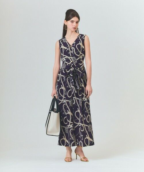 GRACE CONTINENTAL / グレースコンチネンタル サロペット・オールインワン | プリントオールインワン(ネイビー)