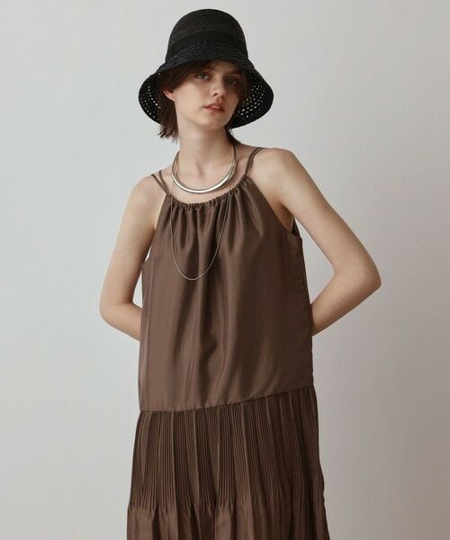 GRACE CONTINENTAL/グレースコンチネンタル ブライトキャミワンピース ブラウン 36