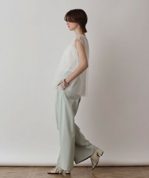 GRACE CONTINENTAL / グレースコンチネンタル シャツ・ブラウス | チュールタックノースリーブ | 詳細1