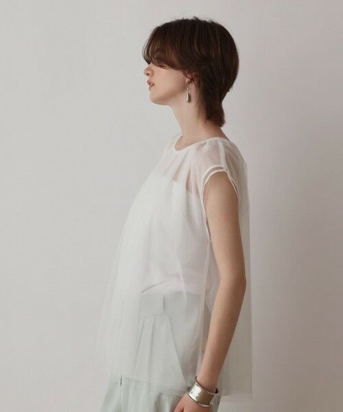GRACE CONTINENTAL / グレースコンチネンタル シャツ・ブラウス | チュールタックノースリーブ | 詳細4