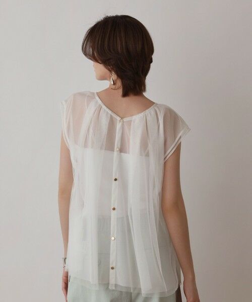GRACE CONTINENTAL / グレースコンチネンタル シャツ・ブラウス | チュールタックノースリーブ | 詳細5