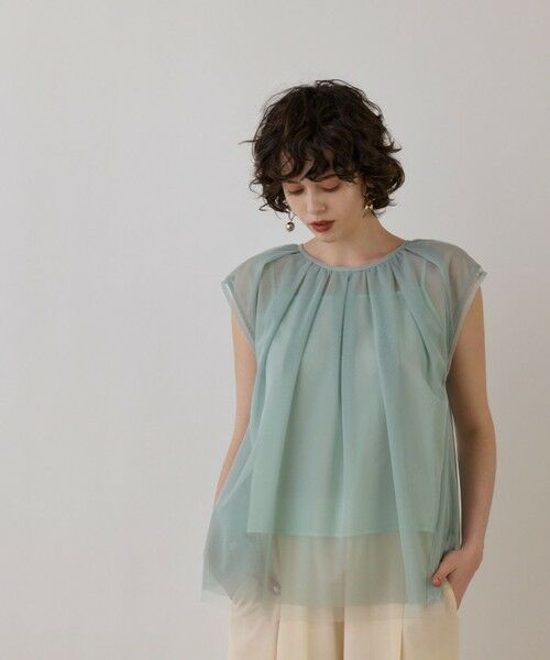 GRACE CONTINENTAL / グレースコンチネンタル シャツ・ブラウス | チュールタックノースリーブ | 詳細10
