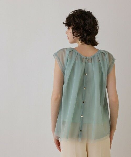 GRACE CONTINENTAL / グレースコンチネンタル シャツ・ブラウス | チュールタックノースリーブ | 詳細12