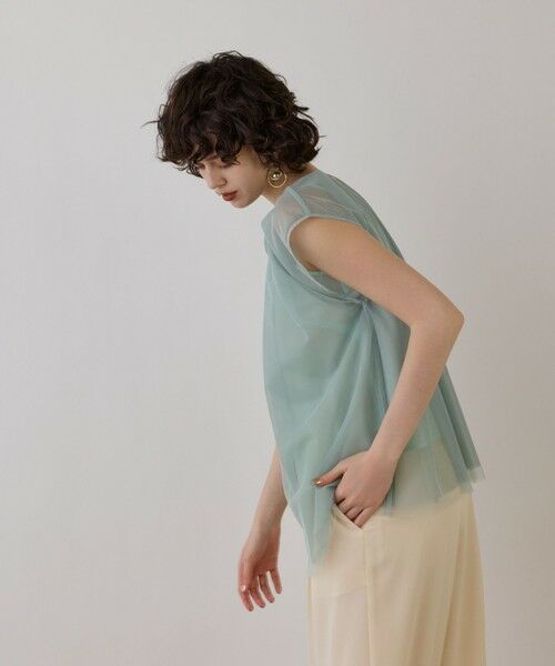 GRACE CONTINENTAL / グレースコンチネンタル シャツ・ブラウス | チュールタックノースリーブ | 詳細16