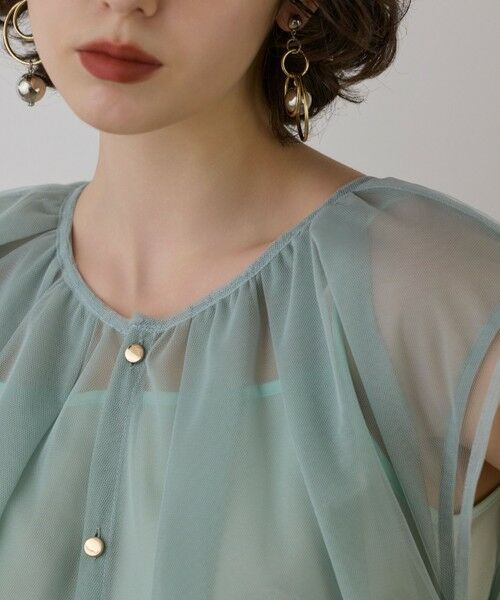 GRACE CONTINENTAL / グレースコンチネンタル シャツ・ブラウス | チュールタックノースリーブ | 詳細19