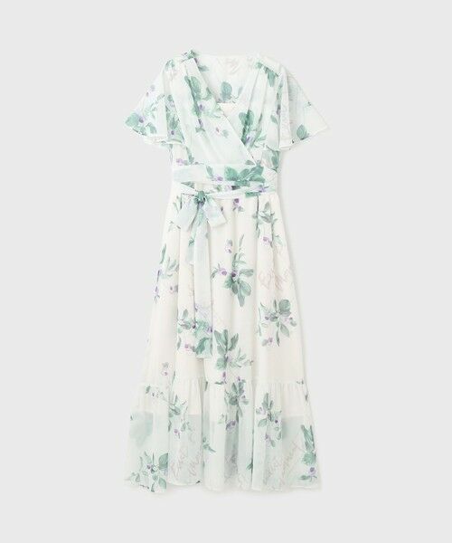 ⭐︎美品⭐︎BLENHEIM シャリ感のある真っ白なワンピース セール】 プリントセパレートワンピース （ロング・マキシ丈