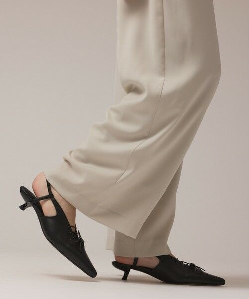 GRACE CONTINENTAL/グレースコンチネンタル サテンワイドパンツ ライトグリーン 36