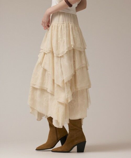 GRACE CONTINENTAL / グレースコンチネンタル ロング・マキシ丈スカート | レースコンビティアードスカート | 詳細2