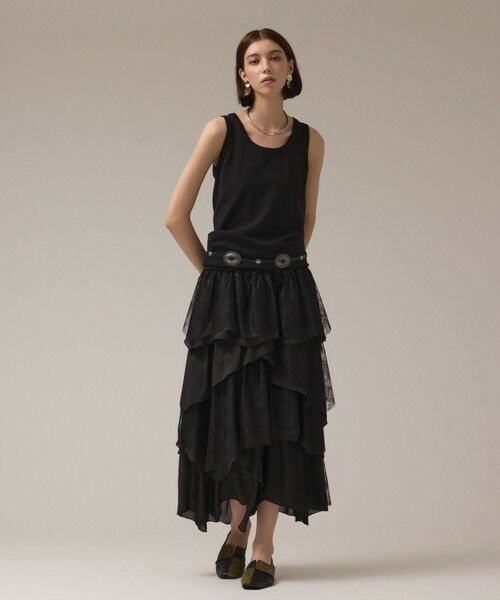 GRACE CONTINENTAL / グレースコンチネンタル ロング・マキシ丈スカート | レースコンビティアードスカート | 詳細10