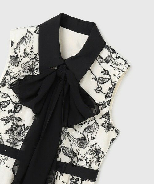 GRACE CONTINENTAL / グレースコンチネンタル ドレス | フラワー刺繍ボウタイドレス | 詳細8