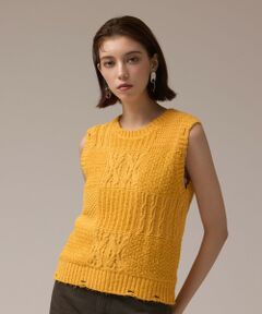 GRACE CONTINENTAL / グレースコンチネンタル その他トップス | パッチワークニットトップ