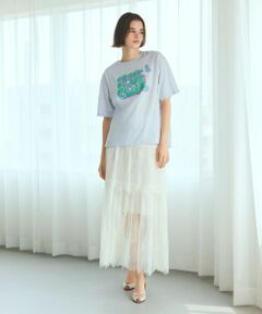 GRACE CONTINENTAL / グレースコンチネンタル ロング・マキシ丈スカート | レース切替ティアードスカート