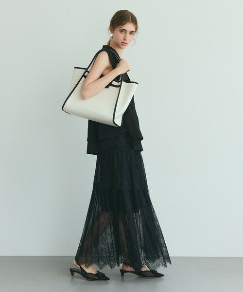 GRACE CONTINENTAL / グレースコンチネンタル ロング・マキシ丈スカート | レース切替ティアードスカート | 詳細10