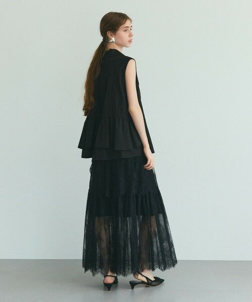 GRACE CONTINENTAL / グレースコンチネンタル ロング・マキシ丈スカート | レース切替ティアードスカート | 詳細6