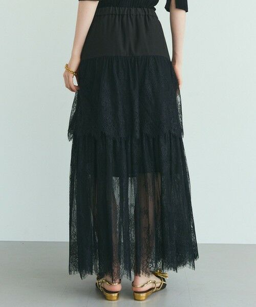 GRACE CONTINENTAL / グレースコンチネンタル ロング・マキシ丈スカート | レース切替ティアードスカート | 詳細8