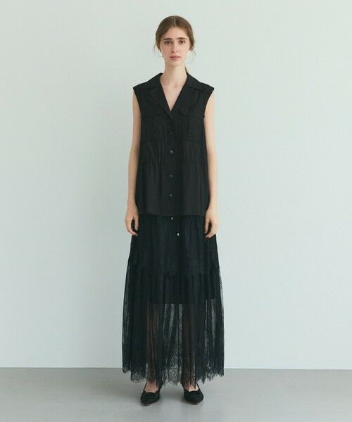 GRACE CONTINENTAL / グレースコンチネンタル ロング・マキシ丈スカート | レース切替ティアードスカート | 詳細9