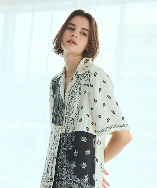 バンダナプリントシャツドレス （ミニ丈・ひざ丈ワンピース