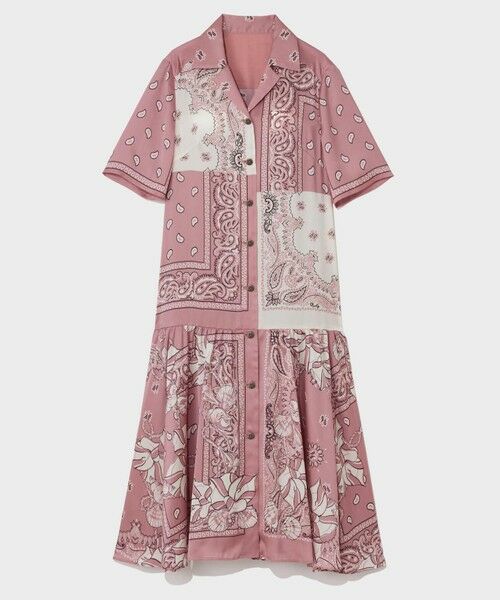 ZIMMERMANN ミディ丈ワンピース バンダナプリント【関税なし】 バンダナプリントシャツドレス (ミニ丈・ひざ丈ワンピース