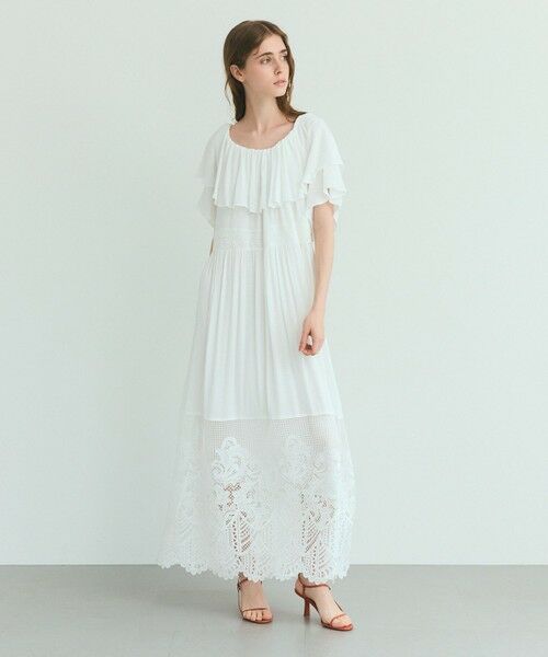 GRACE CONTINENTAL / グレースコンチネンタル ロング・マキシ丈ワンピース | ラッフルレース切替マキシ | 詳細3
