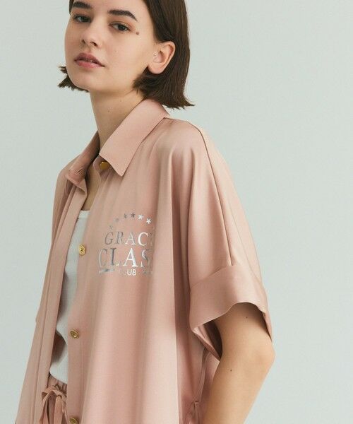 GRACE CONTINENTAL / グレースコンチネンタル ミニ丈・ひざ丈ワンピース | ダブルサテンシャツドレス | 詳細3