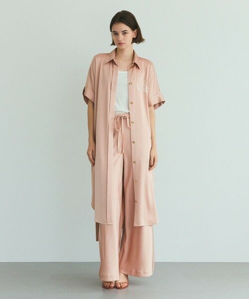 GRACE CONTINENTAL / グレースコンチネンタル ミニ丈・ひざ丈ワンピース | ダブルサテンシャツドレス | 詳細4