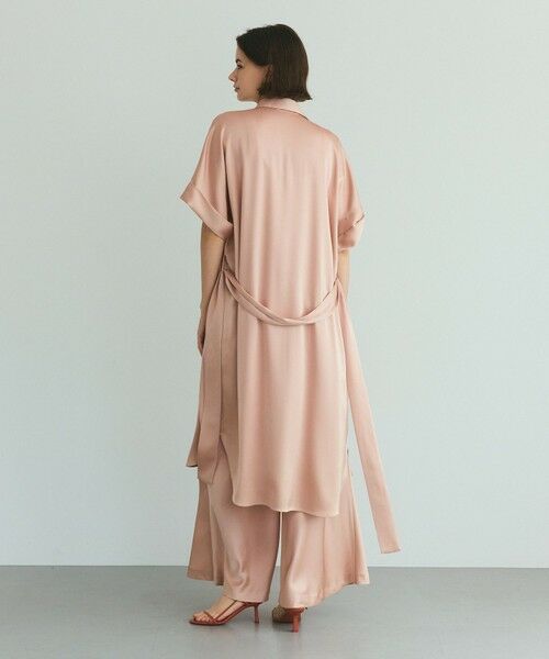 GRACE CONTINENTAL / グレースコンチネンタル ミニ丈・ひざ丈ワンピース | ダブルサテンシャツドレス | 詳細5