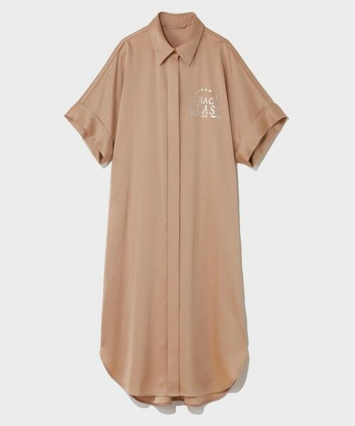 GRACE CONTINENTAL / グレースコンチネンタル ミニ丈・ひざ丈ワンピース | ダブルサテンシャツドレス | 詳細6