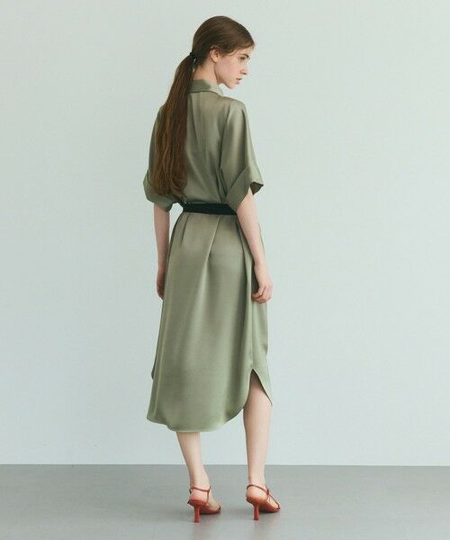 GRACE CONTINENTAL / グレースコンチネンタル ミニ丈・ひざ丈ワンピース | ダブルサテンシャツドレス | 詳細12
