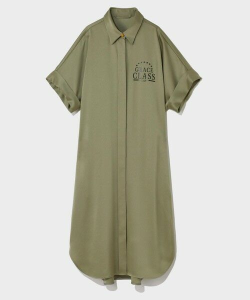 GRACE CONTINENTAL / グレースコンチネンタル ミニ丈・ひざ丈ワンピース | ダブルサテンシャツドレス | 詳細15