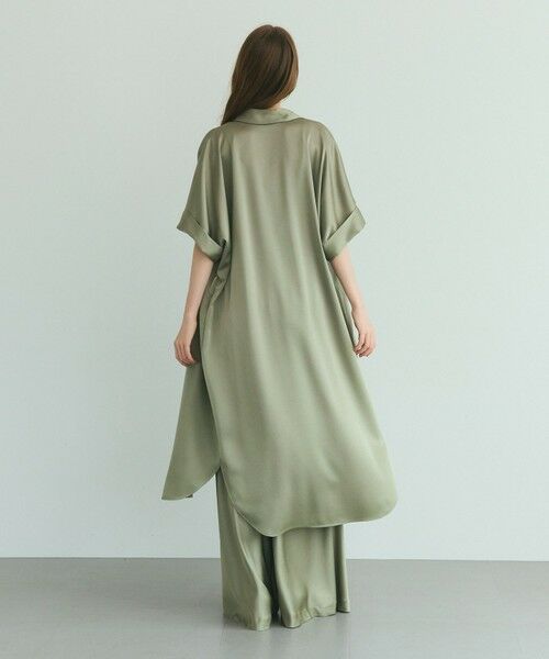 GRACE CONTINENTAL / グレースコンチネンタル ミニ丈・ひざ丈ワンピース | ダブルサテンシャツドレス | 詳細9