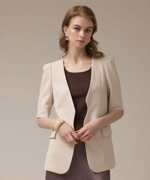 GRACE CONTINENTAL / グレースコンチネンタル ノーカラージャケット | パフスリーブジャケット | 詳細1