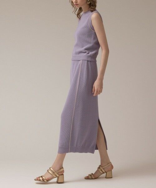 GRACE CONTINENTAL / グレースコンチネンタル ミニ・ひざ丈スカート | カノコニットスカート（ラベンダー）