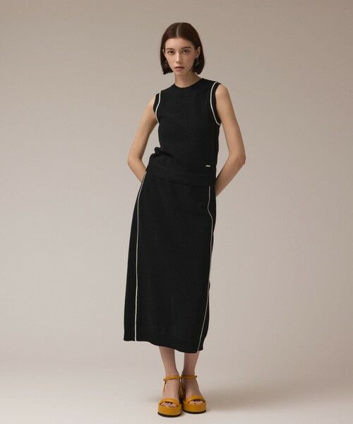 GRACE CONTINENTAL / グレースコンチネンタル ミニ・ひざ丈スカート | カノコニットスカート（ブラック）