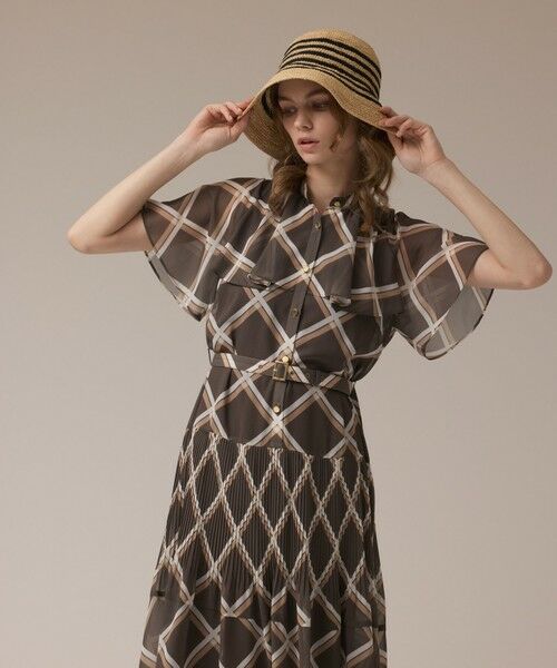 GRACE CONTINENTAL / グレースコンチネンタル ロング・マキシ丈ワンピース | チェックプリントプリーツワンピース | 詳細18
