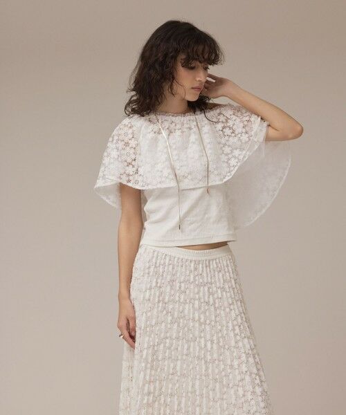 GRACE CONTINENTAL / グレースコンチネンタル その他トップス | レースケープカットトップ | 詳細1