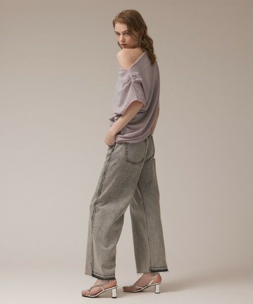 GRACE CONTINENTAL / グレースコンチネンタル カットソー | ラメドレープカットトップ | 詳細2