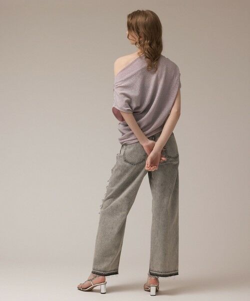 GRACE CONTINENTAL / グレースコンチネンタル カットソー | ラメドレープカットトップ | 詳細3