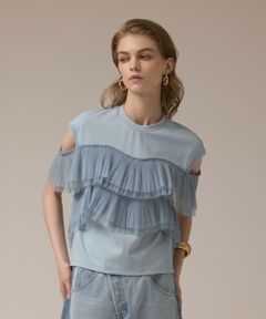 GRACE CONTINENTAL / グレースコンチネンタル カットソー | プリーツチュールカットトップ