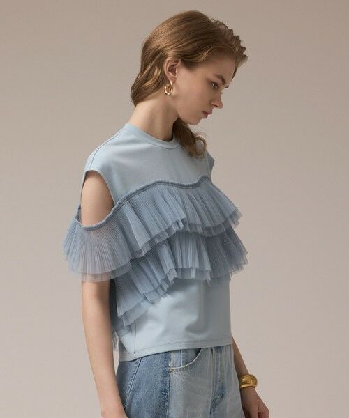 GRACE CONTINENTAL / グレースコンチネンタル カットソー | プリーツチュールカットトップ | 詳細18