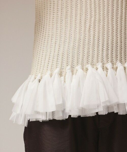 GRACE CONTINENTAL / グレースコンチネンタル カットソー | チュールフリンジニットトップ | 詳細9