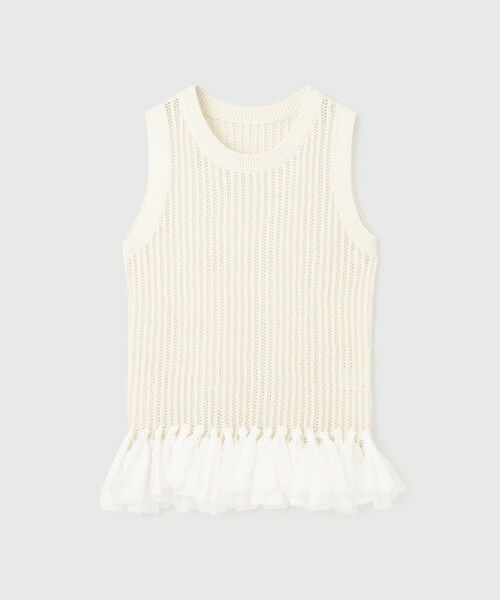 GRACE CONTINENTAL / グレースコンチネンタル カットソー | チュールフリンジニットトップ | 詳細10