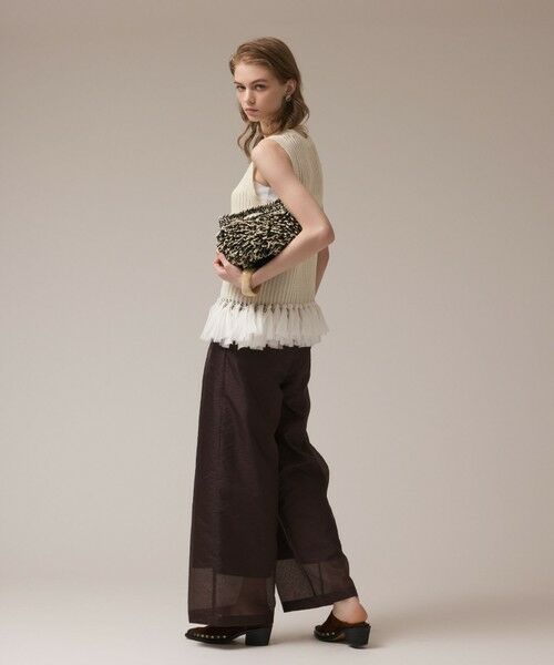 GRACE CONTINENTAL / グレースコンチネンタル カットソー | チュールフリンジニットトップ | 詳細2