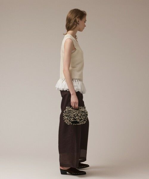 GRACE CONTINENTAL / グレースコンチネンタル カットソー | チュールフリンジニットトップ | 詳細3
