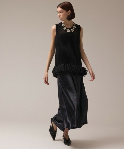 GRACE CONTINENTAL / グレースコンチネンタル カットソー | チュールフリンジニットトップ | 詳細13