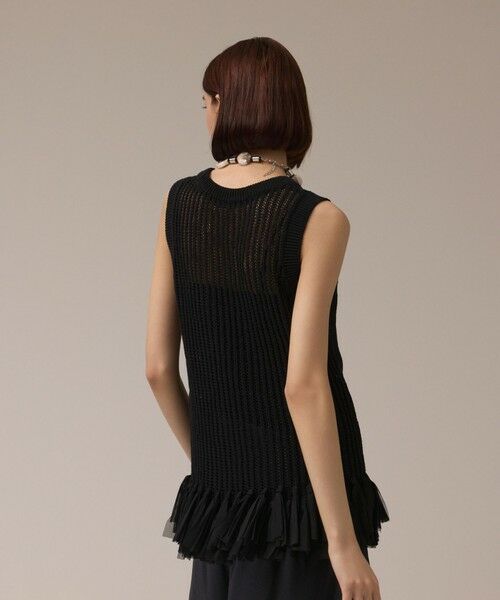 GRACE CONTINENTAL / グレースコンチネンタル カットソー | チュールフリンジニットトップ | 詳細17